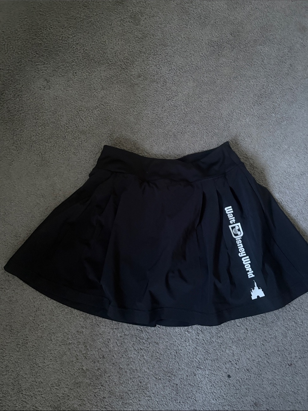 Disney Navy Circle Skater Skirt with White Walt Disney World Print
